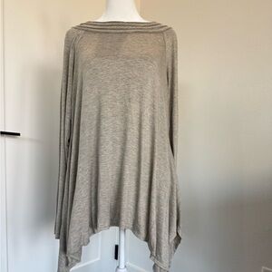 Wantable Taupe Asymmetrical Hem Tunic Top Size L